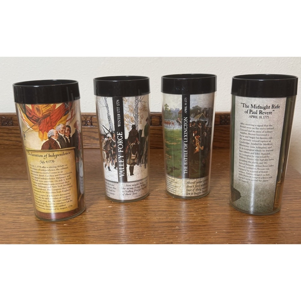 Vintage Thermo-Serv West Bend American Revolution Tumbler Set of 4‎ USA